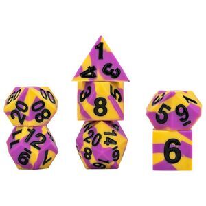 Sharp Edge Silicone Rubber Dice Set: Intersex Pride